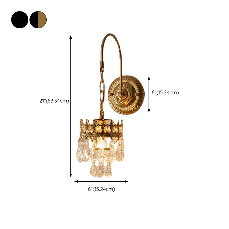 Crystal Geometric Shape Wall Sconce Modern Style 1 Light Wall Light Sconce