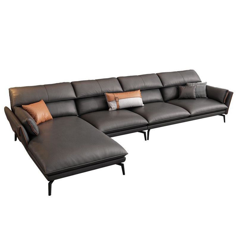 Stain Resistant Modernism Sofa & Chaise Flared Arm Sectional