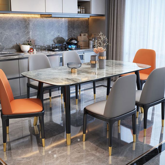 Scandinavian Solid Wood Frame Dining Table Rectangle Formal Dinette Set Kitchen