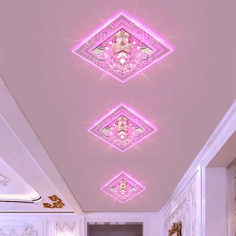 Floral Schatten Kristall LED Flush Mount Moderne klare Flushmount Deckenleuchte für Passage