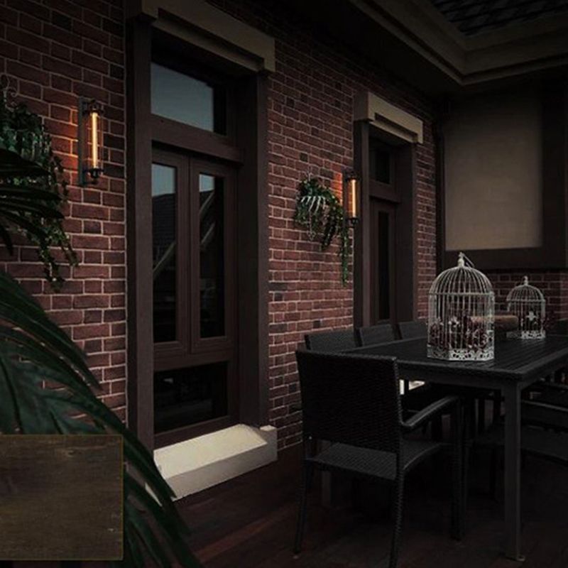 Industrial Black Metallic Lighting Flush Mount Wall Light for Living Room