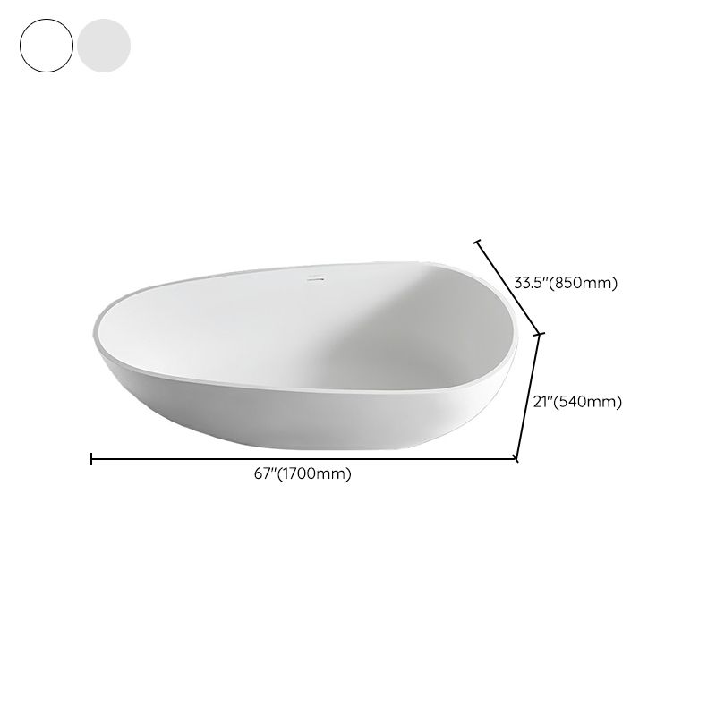 Modern Stone Soaking Bath White Freestanding Bathtub for Bathroom