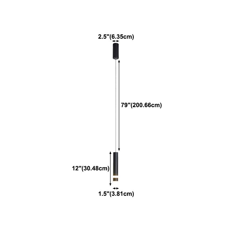 Cylinder Shape Pendant Lights Contemporary Style Metal Pendant Lighting Fixtures