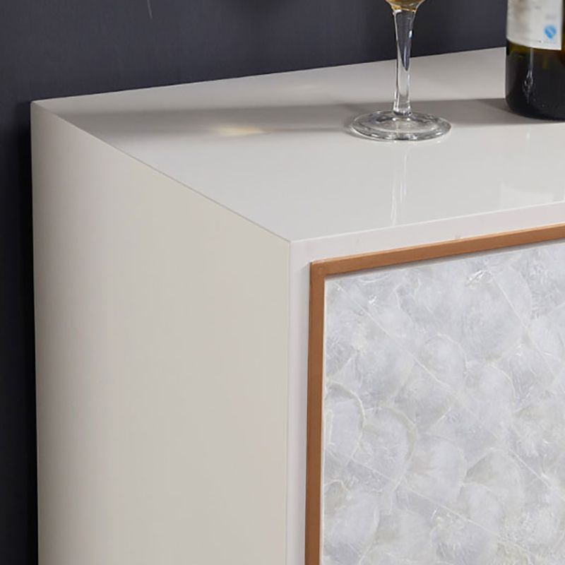 Modern Living Room Buffet Wood and Metal Sideboard Buffet in White