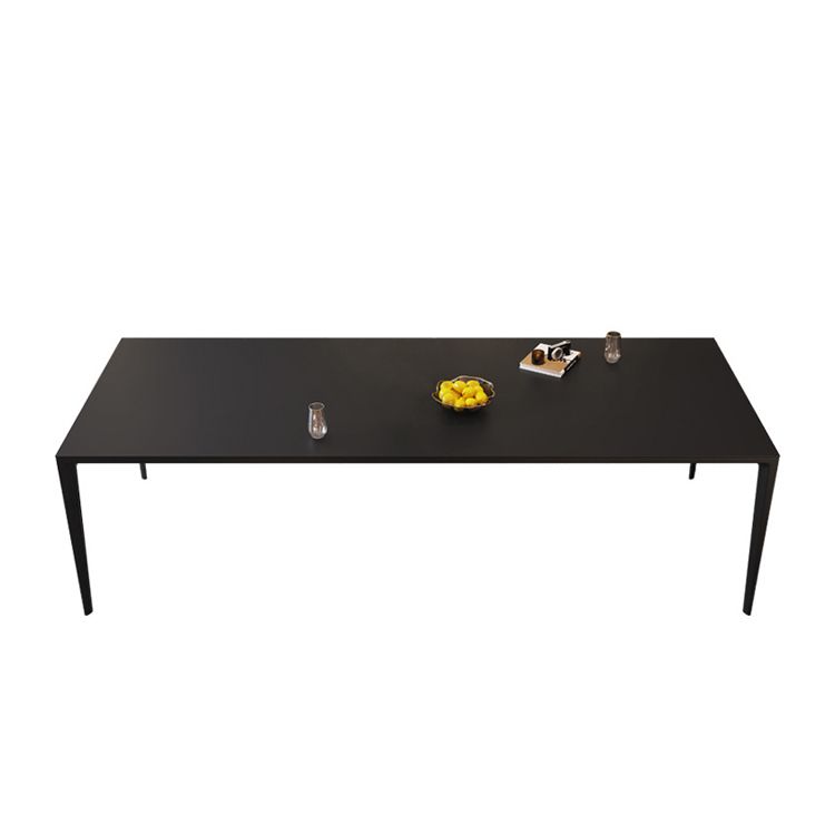 Black Stone Dining Table Contemporary Dining Table with 4 Legs