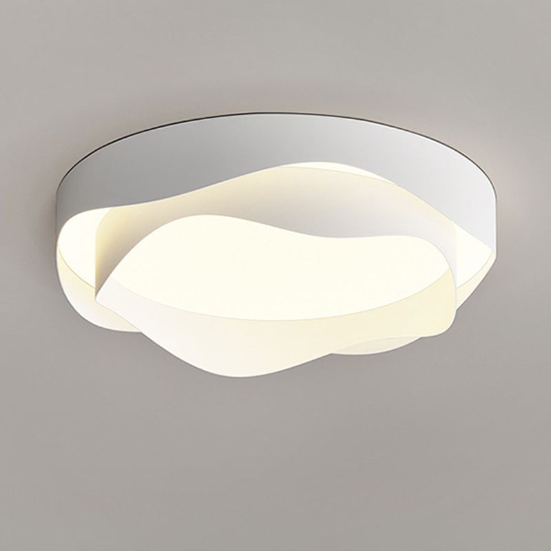 Metal Flush Mount Geometric Contemporary Flush Light in White