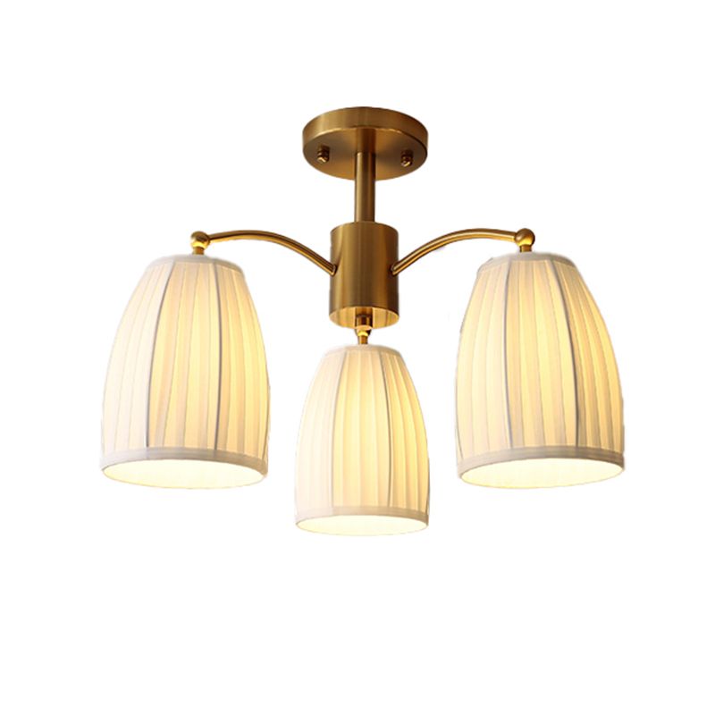 Modern Simple Ceiling Light Cylinder Shape Ceiling Lamp with Fabric Shade for Bedroom