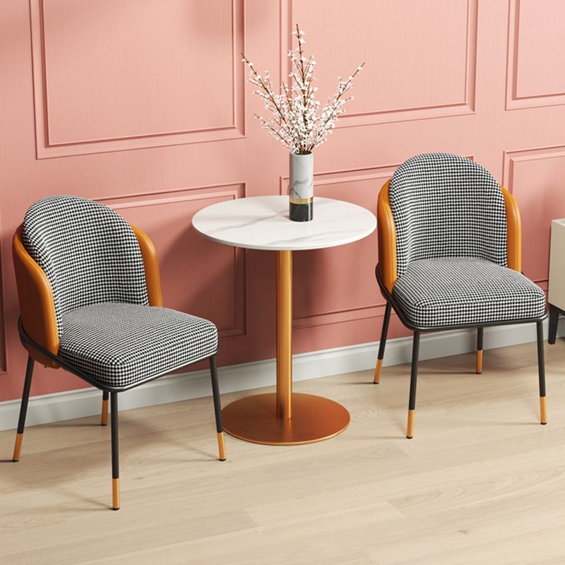 Sillas de comedor estilo Glam, sillas sin brazos para cocina con patas de metal