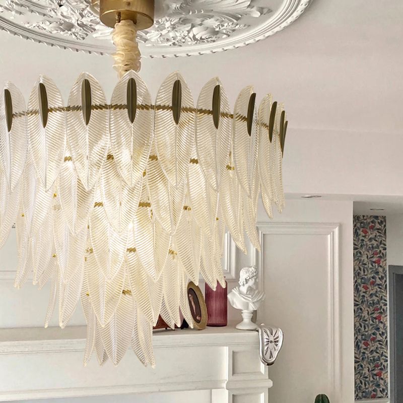 Estilo contemporáneo Luces colgantes de forma única Luces de lámpara de vidrio en oro