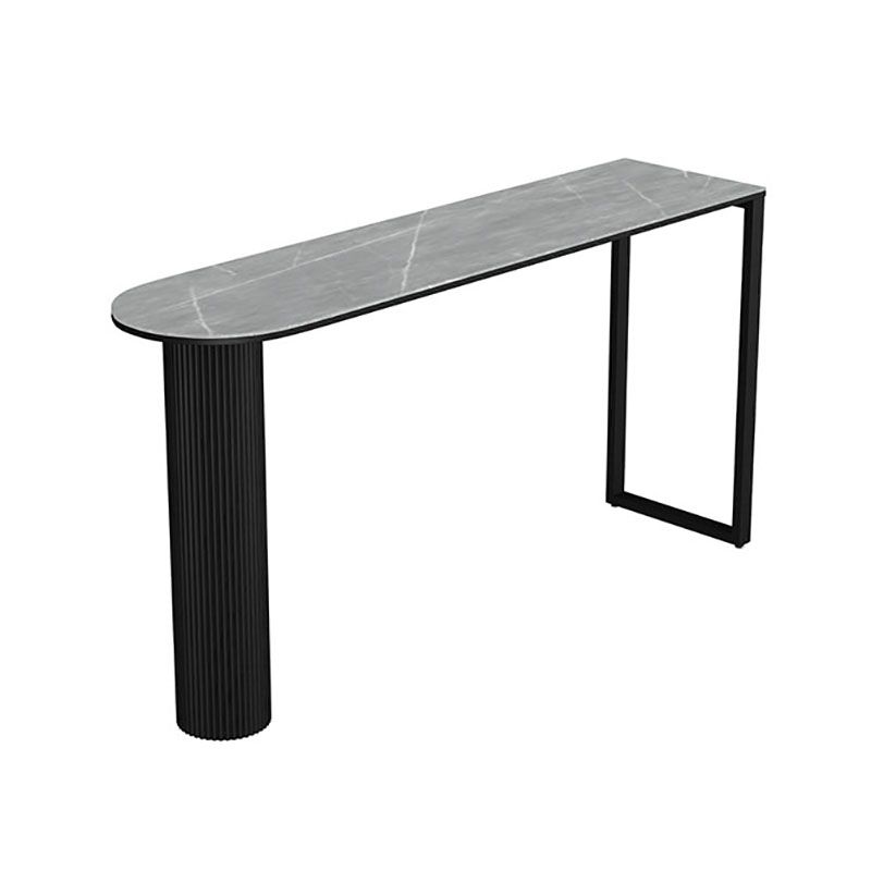 Nordic Glam Style Bar Table Stone and Metal Pub Table- 42"H X 16"W