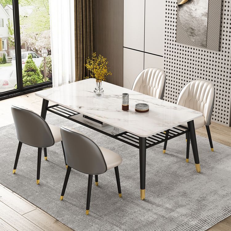 Table à manger standard en pierre pénible moderne Table à manger en forme de rectangle