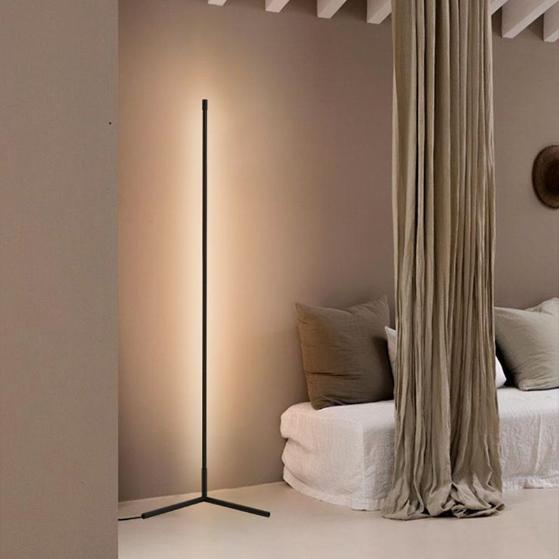 Metal Linear Shape Floor Light Modern 1 Light Floor Mounted Light