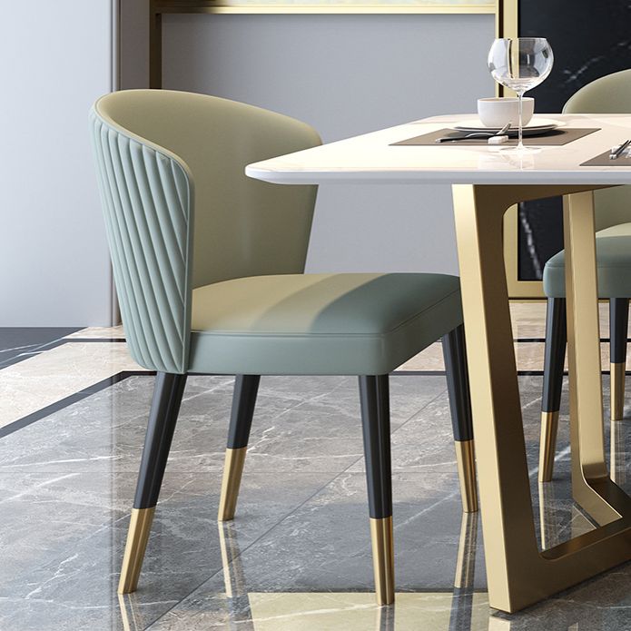 Home Scandinavian Style Sintered Stone Dining Bench Set Rectangular Dining Table with Trestle Base