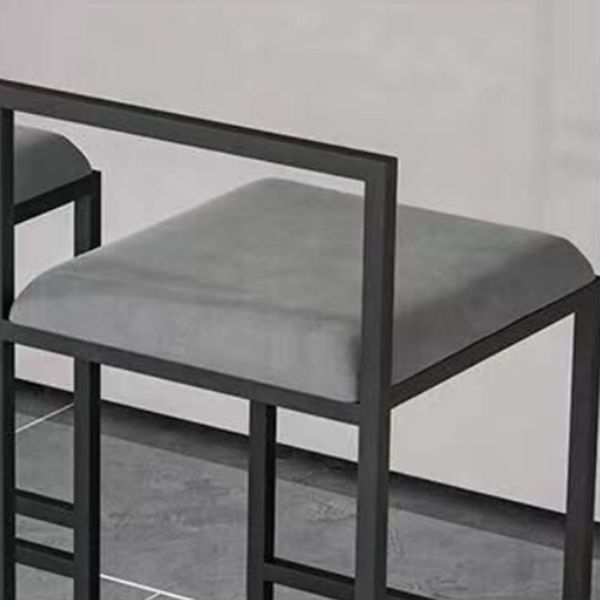 Modern Backrest Armless Counter Stool Iron Kitchen Bar Stool with Cushion and Pedal