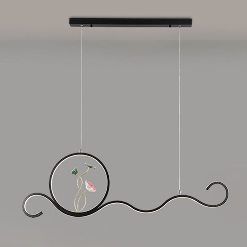 Linear Shape Island Lights Modern Style Metal Two Light Pendant Lighting