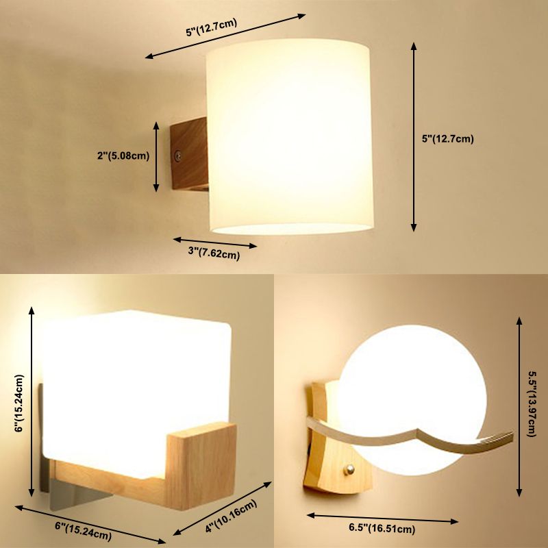 Living Room One Head Wall Sconce Modern Wood Style Wall Mounted Light Fixture