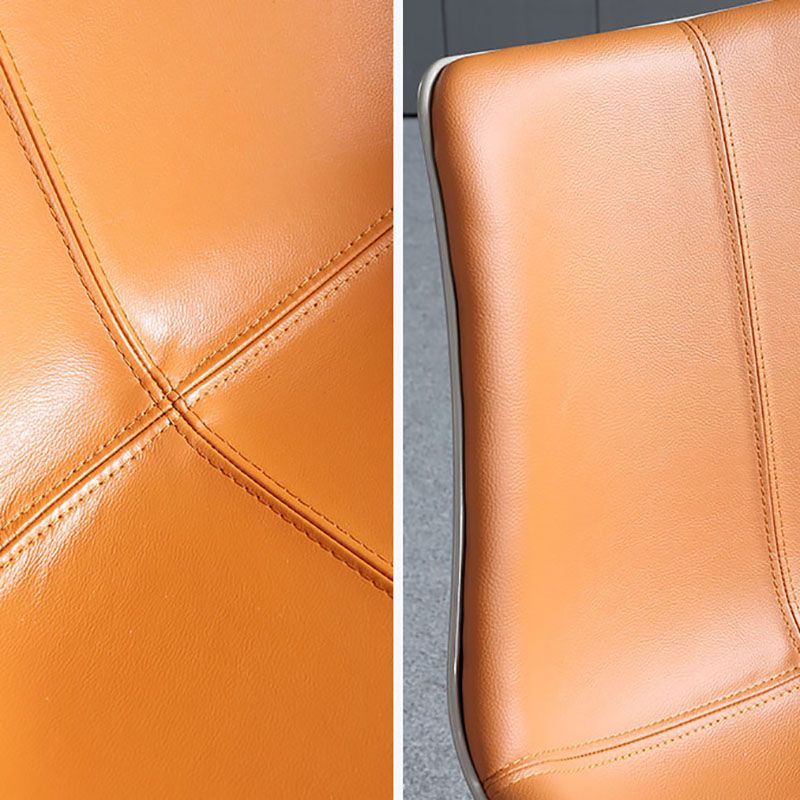 Silla de comedor de metal contemporáneo, sillas de comedor de cuero para uso doméstico
