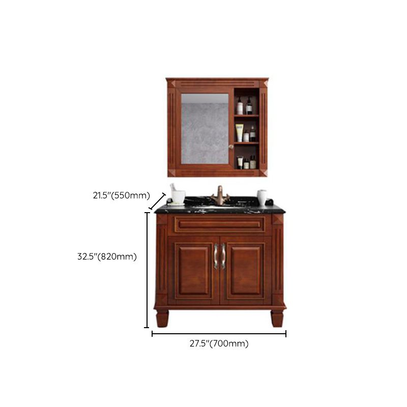 Traditional Wooden Sink Vanity Mirror Cabinet Vanity Cabinet with Storage Shelving