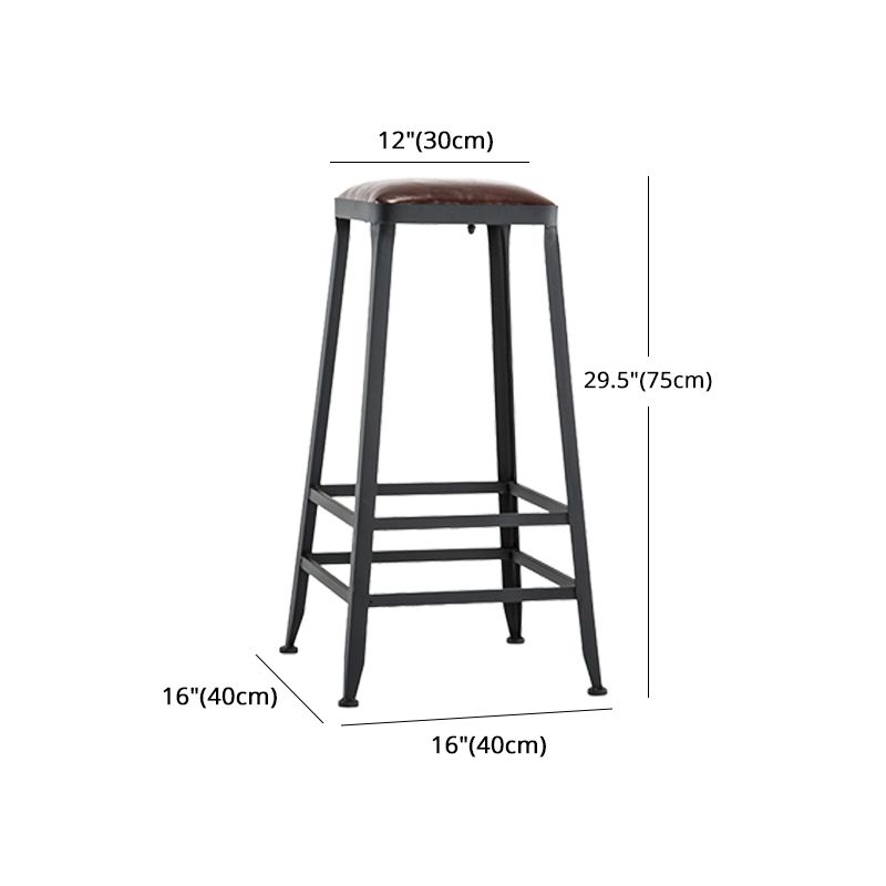 Iron Bar and Counter Stool Industrial Indoor Vintage Brown Counter Height Stools