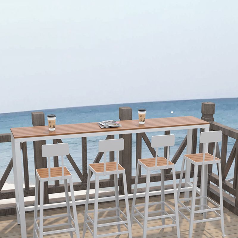 Industrial Counter Height Dining Table Trestle Bar Dining Table