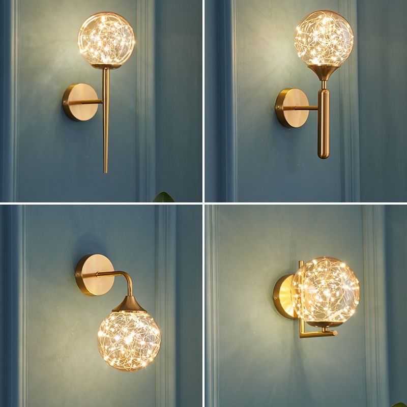 Nordic Light Extravagant Style Spherical Sconce Light Fixture Glass 1 Light Sconces
