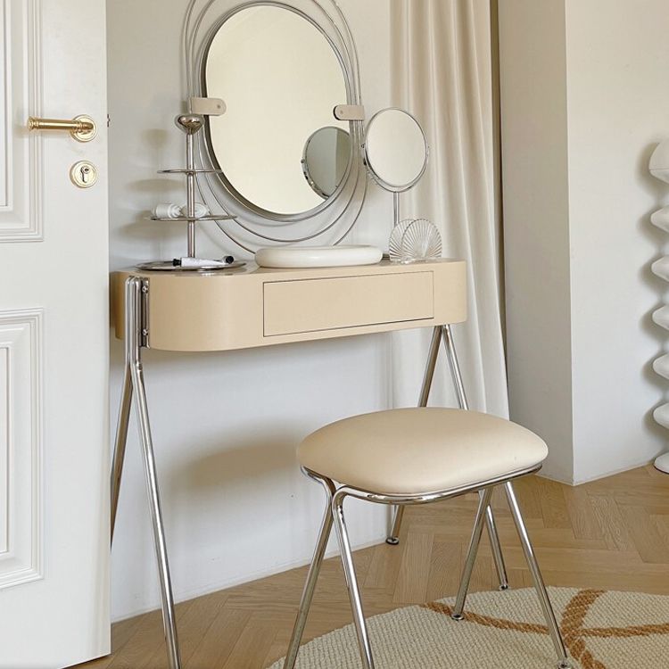 Contemporary Wood Vanity Dressing Table Bedroom Makeup Vanity Desk with Drawer