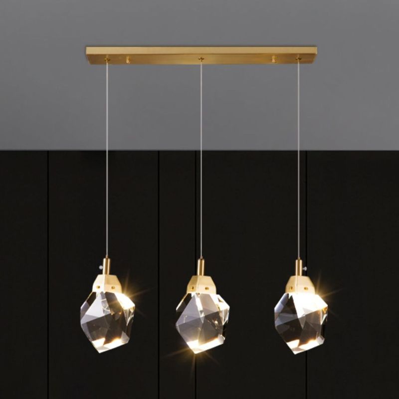 Postmoderne Einfachheit Geometrisch hängende Deckenleuchte Kristall -Aufhängung Anhänger Licht für das Restaurant