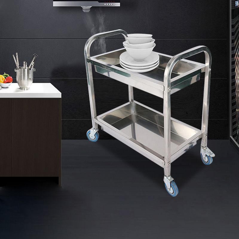 Modern Style Metal Prep Table Rectangular Prep Table with Casters