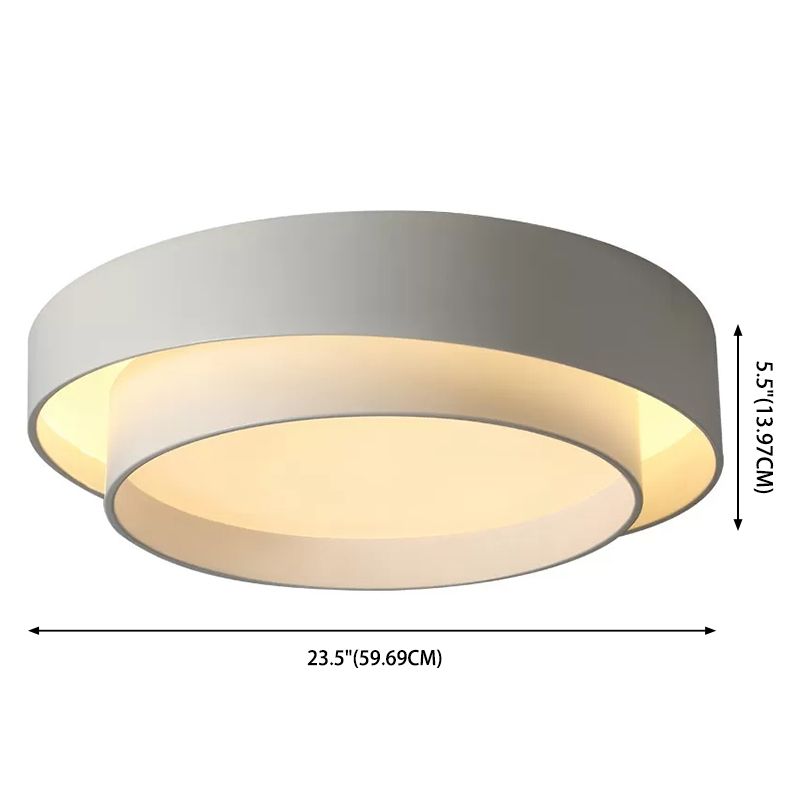 Acrylic Drum Shade Flush Lamp Nordic Style LED Ceiling Flush Mount Light for Bedroom