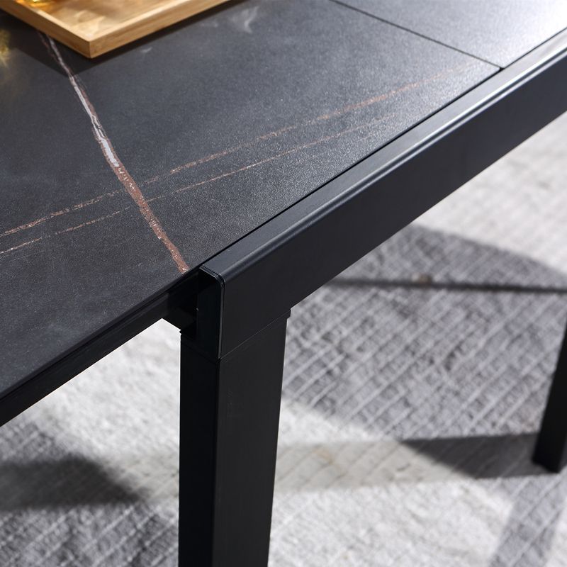 Industrial Square 35,5'' Esstisch Stone Dining Room Collection mit Blattverlängerung