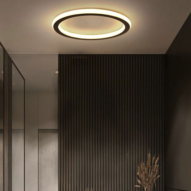 Modern Flush Light Black Metal e Acrylic Led Surface Mount Massimale Luci per Living Room
