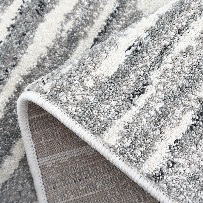 Modern Stripe Pattern Rug Multi Colored Polyster Indoor Rug Synthetics Anti-Slip Backing Pet Friendly Area Carpet for Parlor