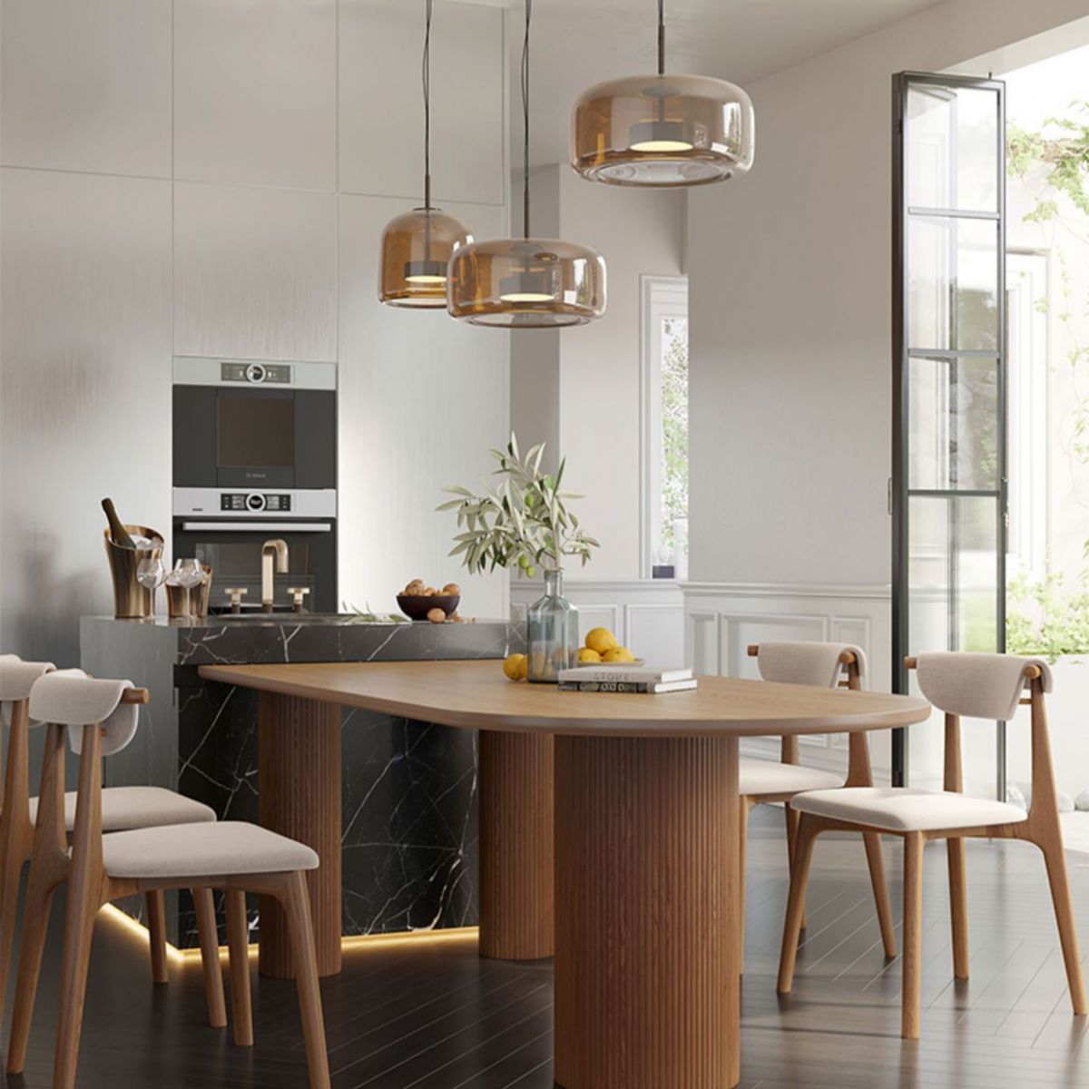 Pine Solid Wood Dining Table Contemporary Dining Table for Kitchen