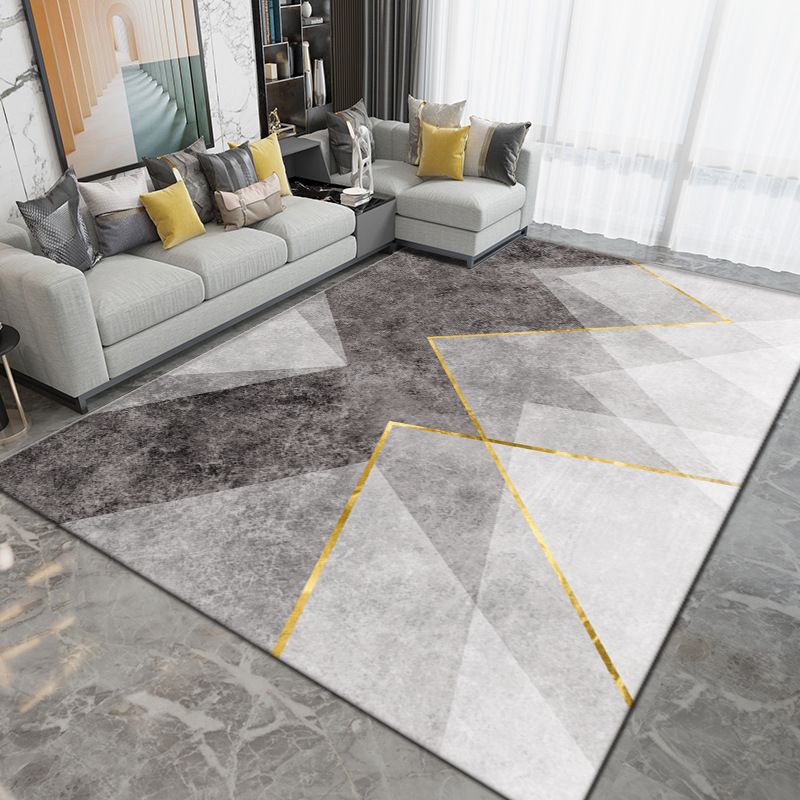 Apricot Geometric Indoor Rug Polyester Modern Rug Washable Rug for Sitting Room