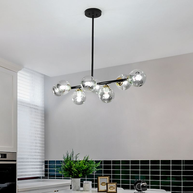 Shaded Dinning Room Chandelier Light Fixture Glass Simplicity Pendant Light Fixture