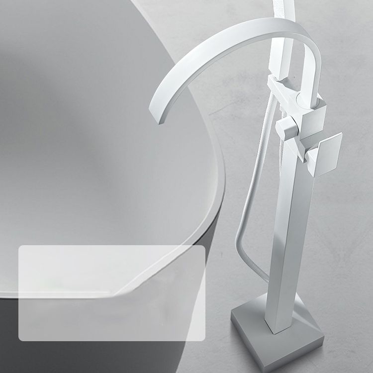 Modern Bathroom Faucet Pure Color High Arc Freestanding Tub Faucet