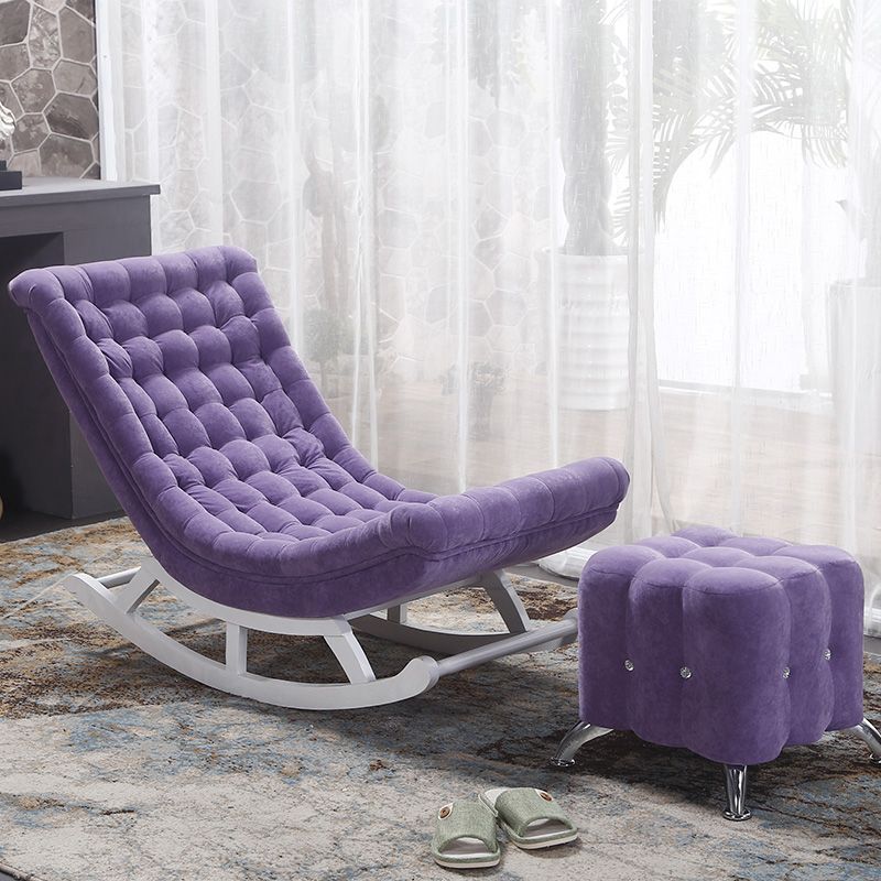 Solid Wood Base Leisure Chaise Rocking Chair Modern Home Lazy Sofa Chair