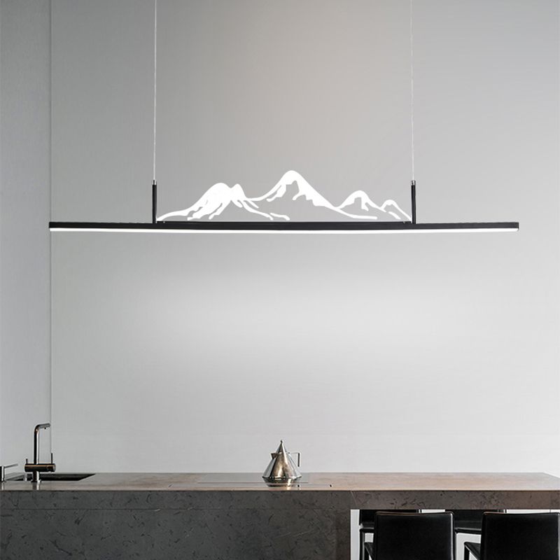 Moderne Anhängerbeleuchtung für Kücheninsel Linearinsel Anhänger Leuchtmetall 1 Licht