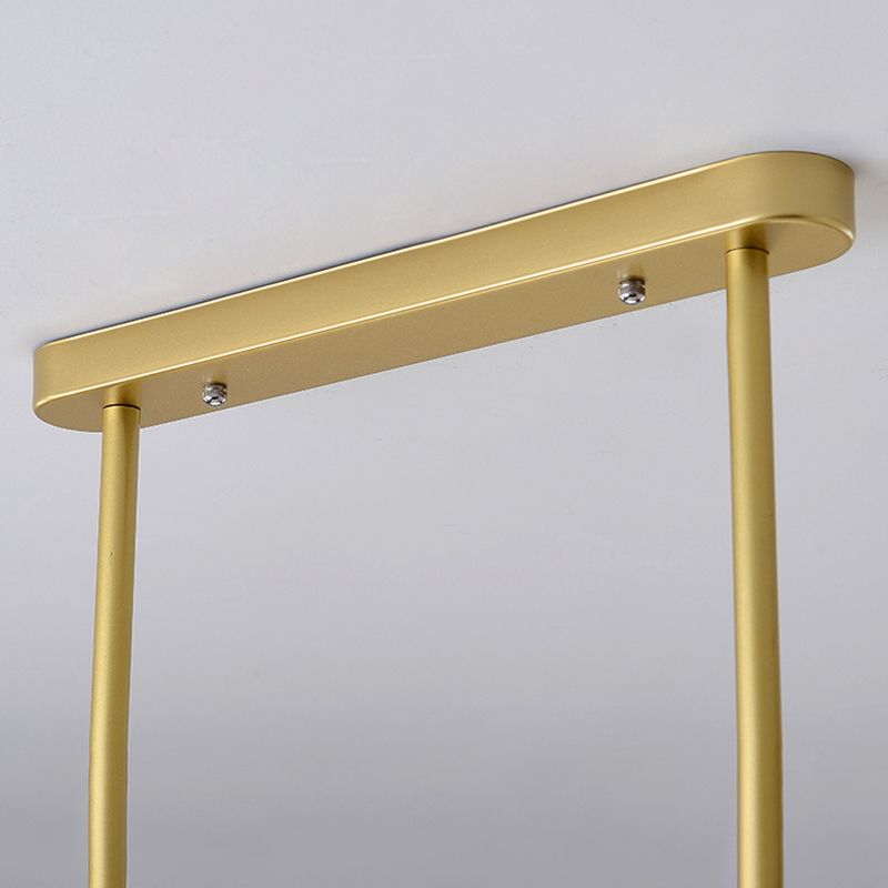 Glass Shade Island Light Fixture Contemporary Gold Suspension Light for Dining Room