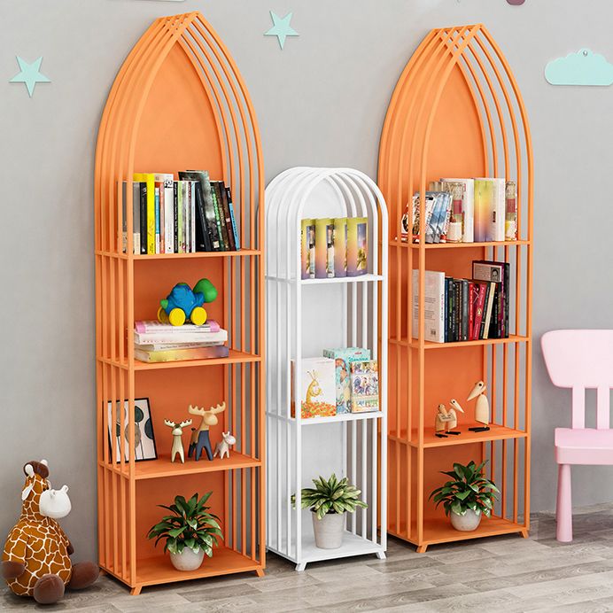 Modern Style Bookcase Closed Back Metal Vertical Bookshelf for Home
