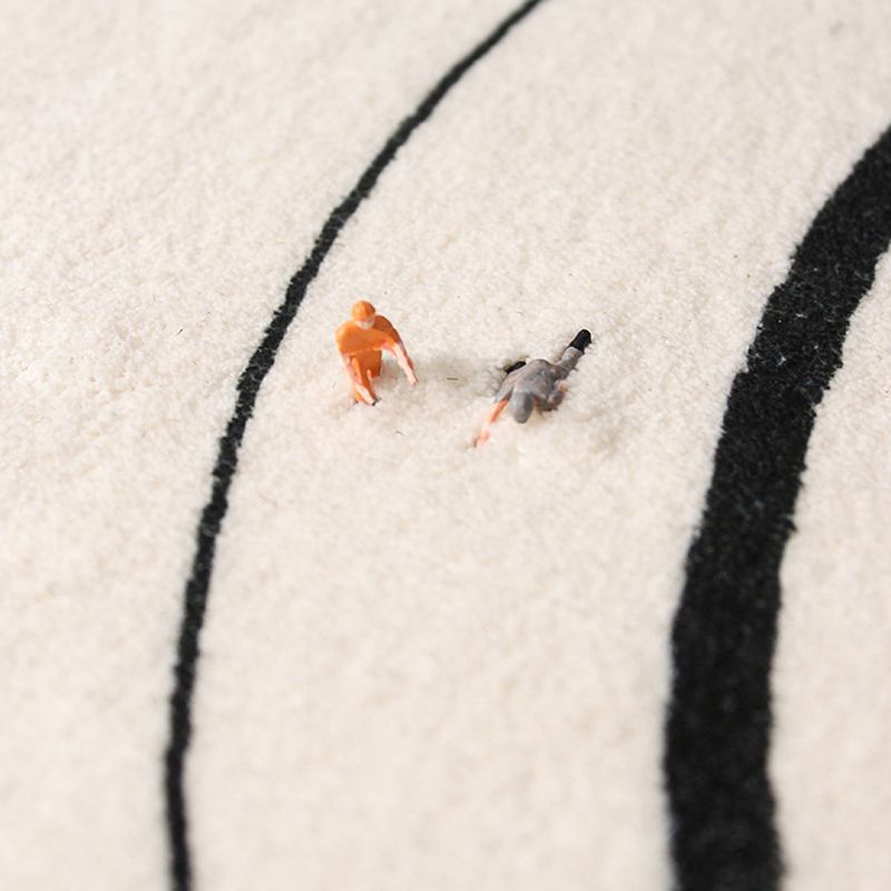 Grey Modern Rug Poleyester Graphic Rug Washable Rug for Drawing Room