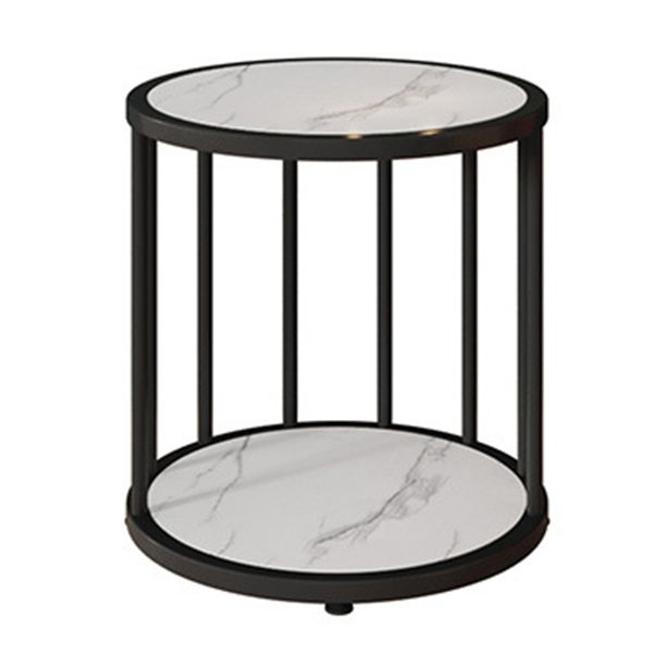 Urban Vertical Corner Bookshelf Iron Frame White Manufactured Wood Shelf Bookcase