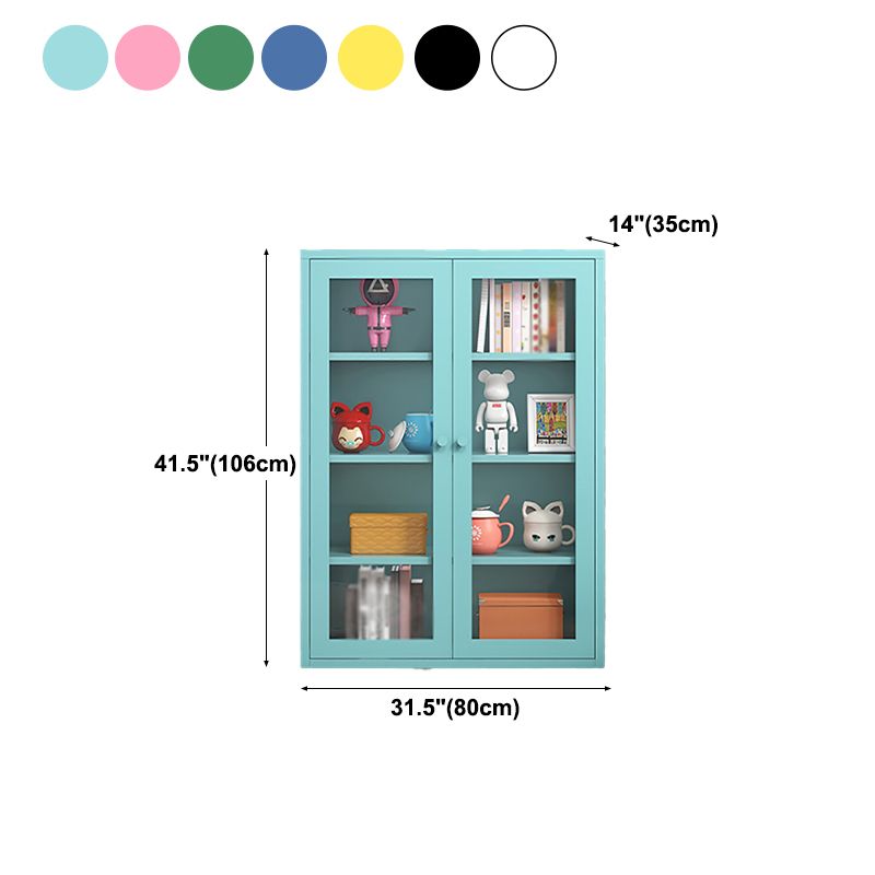 Steel Dining Room Sideboard Cabinet Modern Server Cabinet with Storage and Two Doors