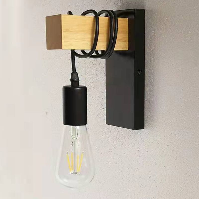 Holzwandbeleuchtung Vorrichtungen zeitgenössischer Stil 1 Lichtwandmontierte Leuchte