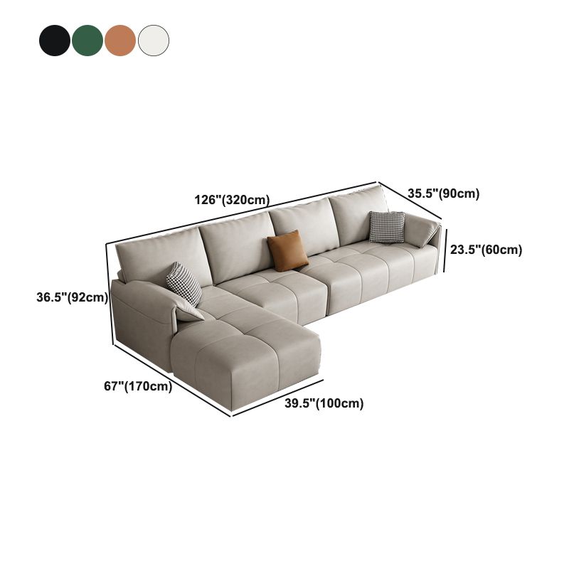 Contemporary Pillow Top Arm Faux Leather Living Room Pillows Sofa Bed