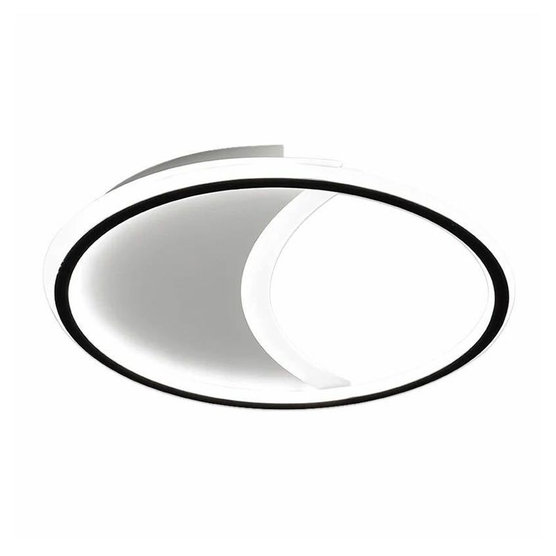Plafonnier encastré rond ultra fin en acrylique, luminaire contemporain à LED noir