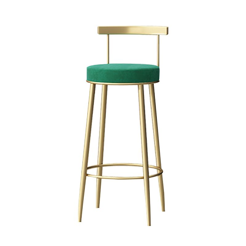 Taburete de bar sin brazos con respaldo Glam, taburete de bar para el hogar de hierro con cojín