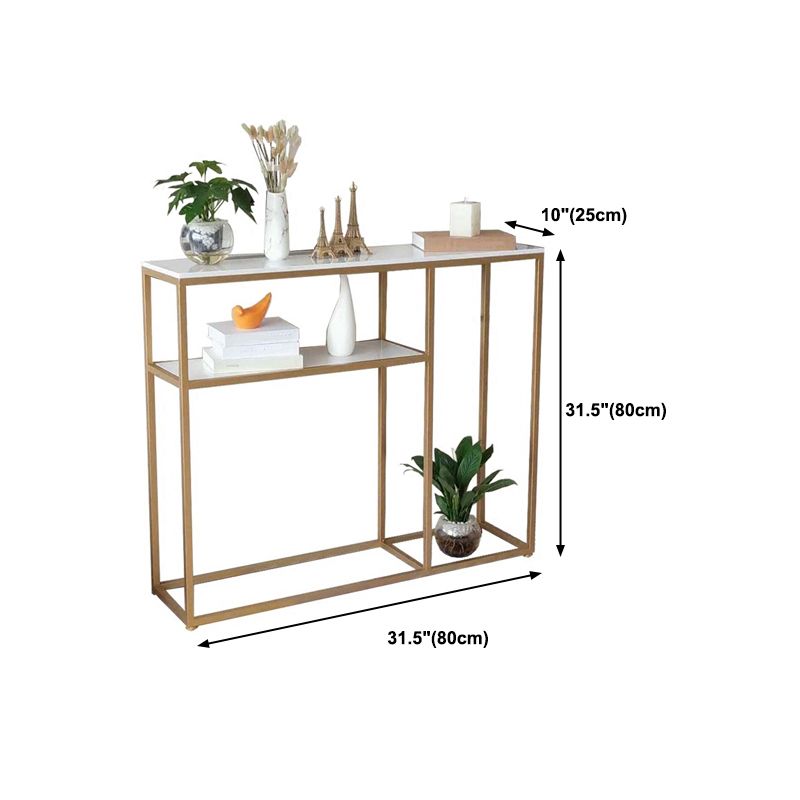 12" W Glam Marble Console Table Stain Resistant Frame Accent Table for Hall