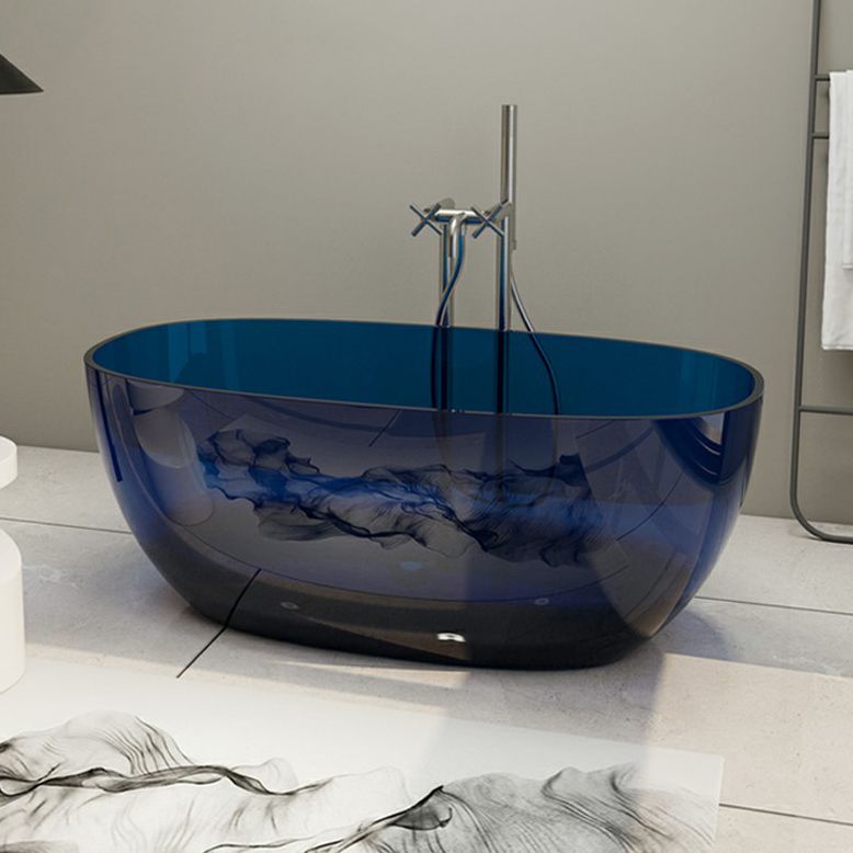 Modern Freestanding Roll Top Bathtub Soaking Oval Bath for Bathroom
