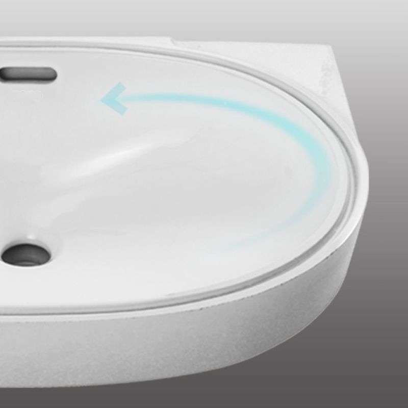 Oval Bathroom Sink Modern Style Overflow Hole Design Ceramic Bathroom Sink Only